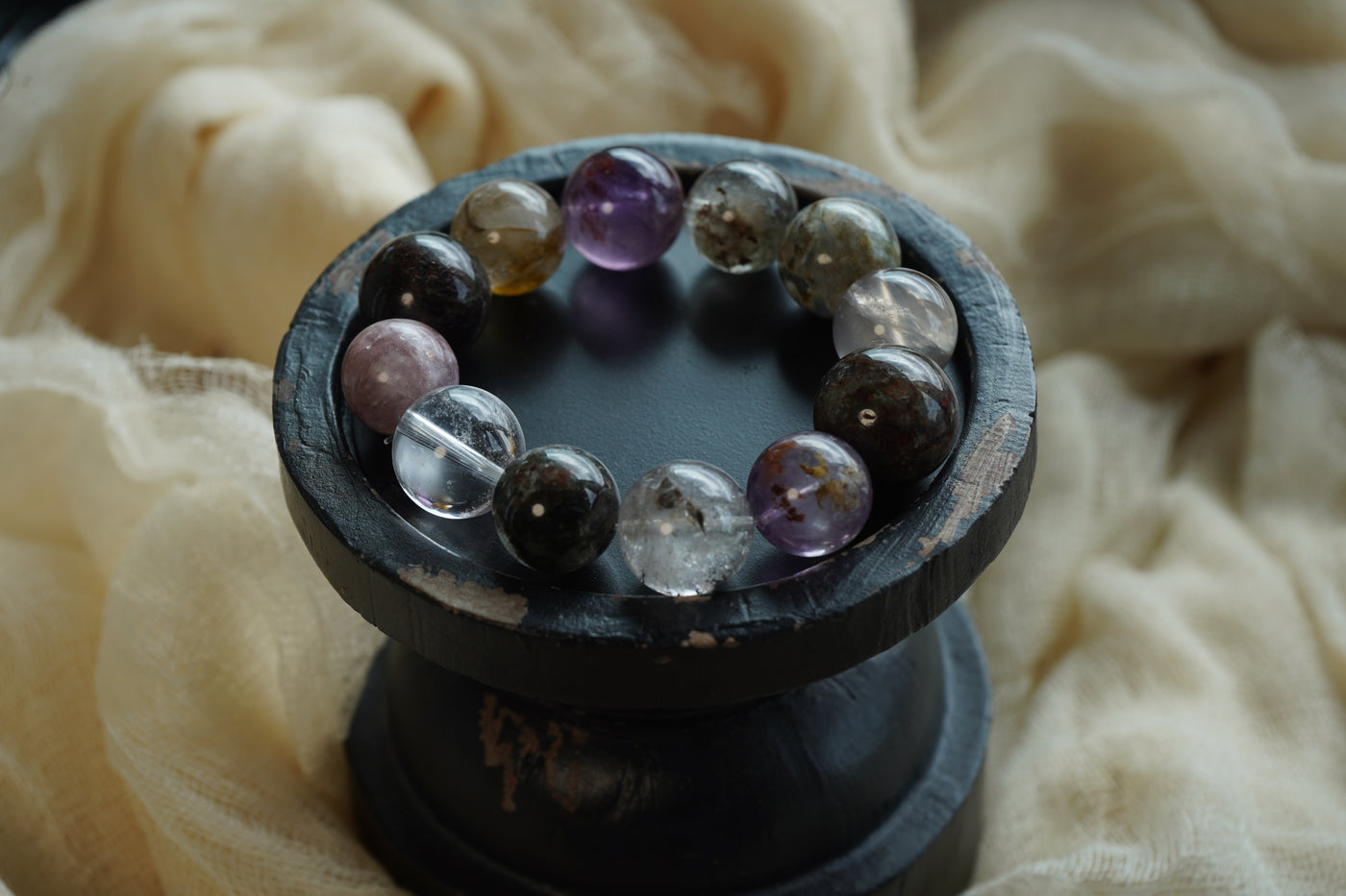 OSTONE Purple Blue Natural Crystal Bracelet 01 product image 4