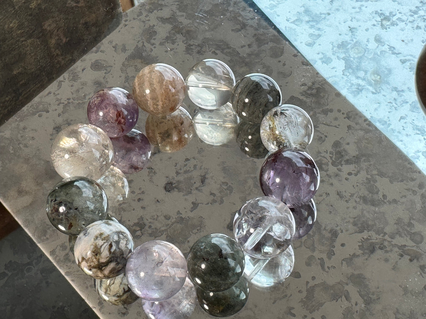 OSTONE Purple Blue Natural Crystal Bracelet 02 product image 2