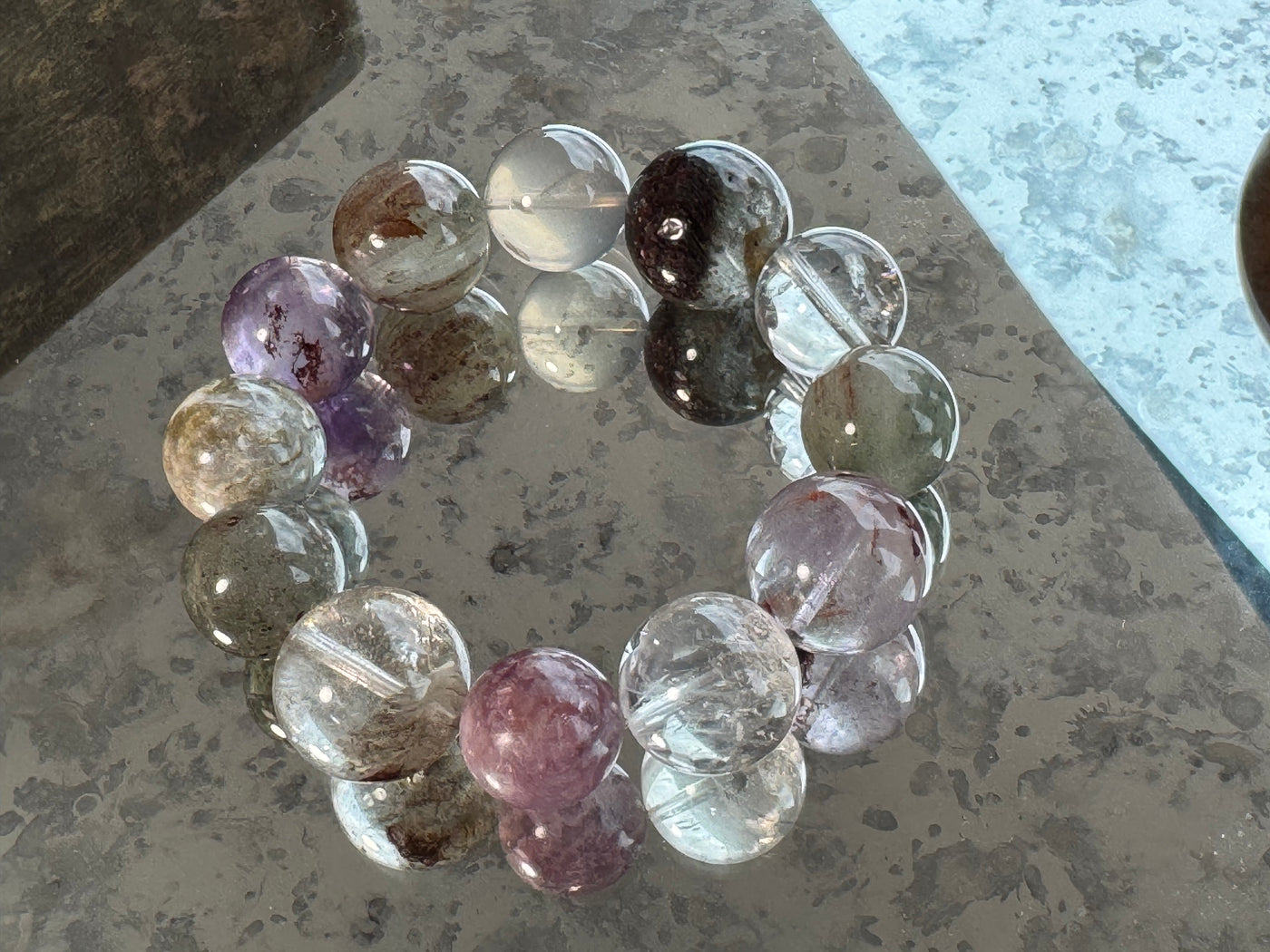 OSTONE Purple Blue Natural Crystal Bracelet 03 product image 2