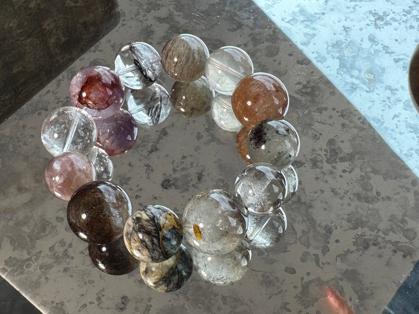 OSTONE Purple Blue Natural Crystal Bracelet 04 product image 2